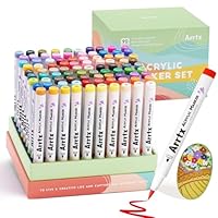 Amazon | Arrtx 60色アクリルペイントペン、アクリルマーカー柔軟な